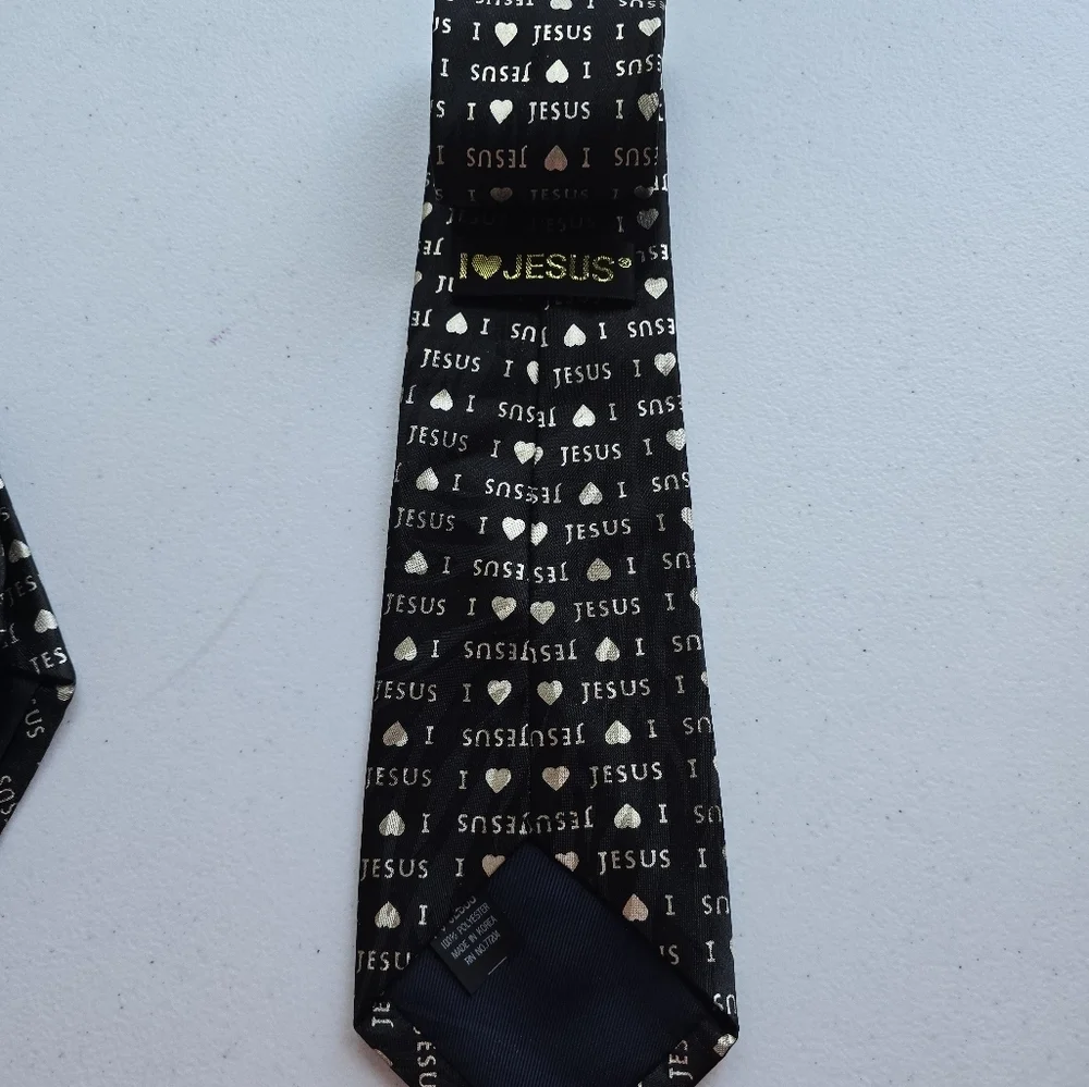 Black and Gold Patterned Tie Accessories.